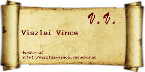 Viszlai Vince névjegykártya